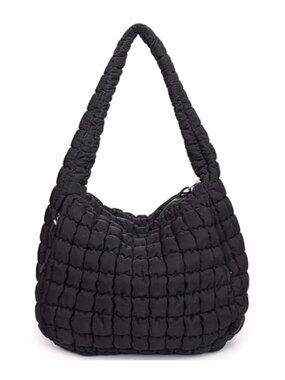 Quilted Puffer Tote Bag Large Lightweight Nylon Hobo Shoulder Bag for Work Gym